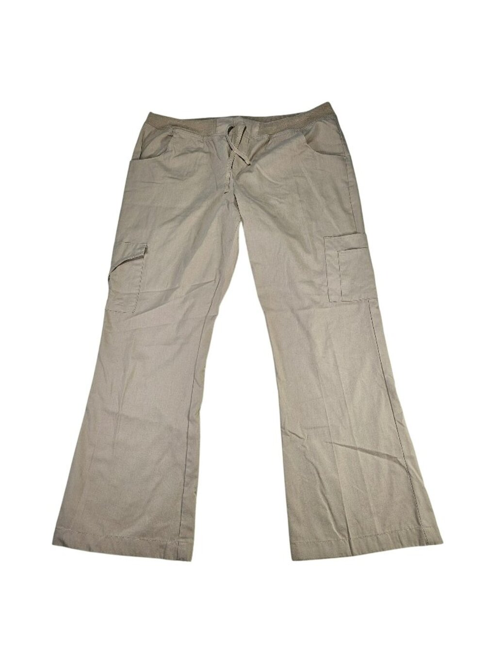 Crest Scrub Pants Cargo Pockets Drawstring Women's Size M 36x28" Beige Tan Khaki